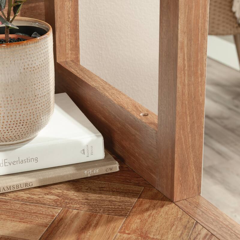 Wood Hutch with Hidden Storage, Brown - 59.96" W x 14.09" D x 42.21" H