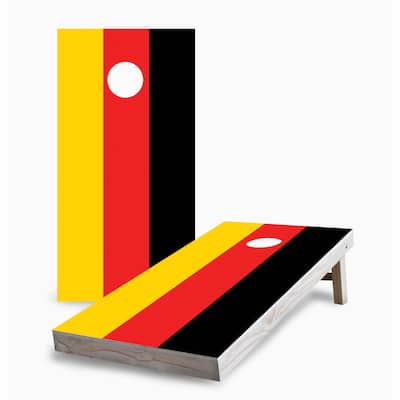 German Flag Corn Hole Board Set w Case & Lights
