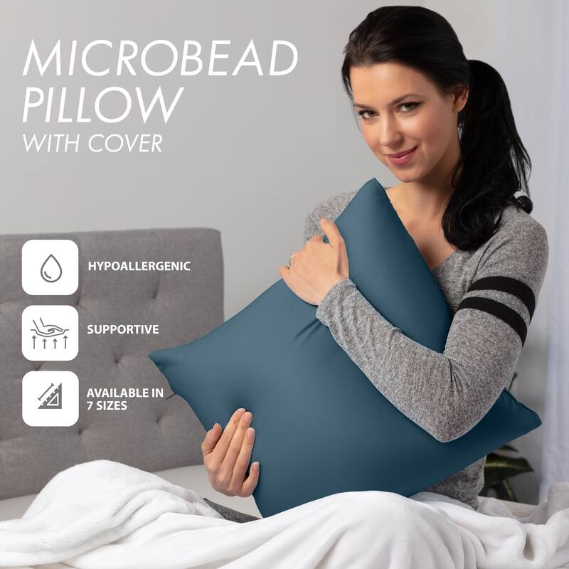 Throw Pillow Cozy Soft Microbead Dark Slate Grey: 1 Pc