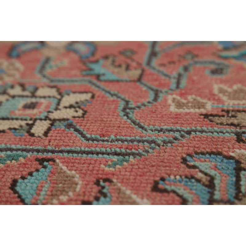 Pink Tabriz Persian Area Rug Hand-Knotted Wool Carpet - 6'8" x 9'9"