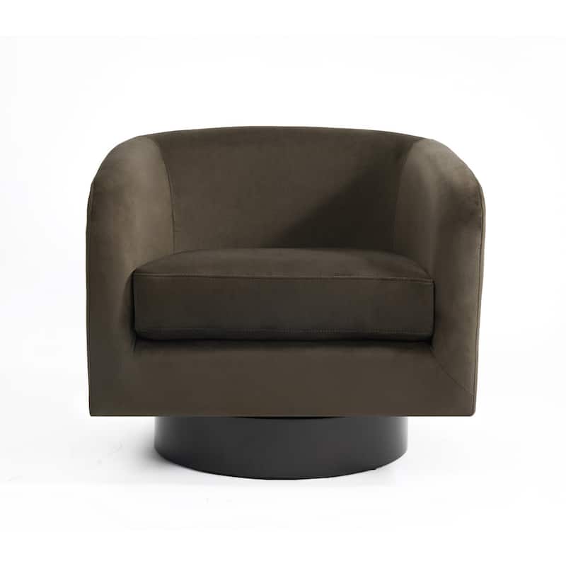 UIXE Set of 2 Swivel Barrel Accent Chair Velvet Armchair For Living Room