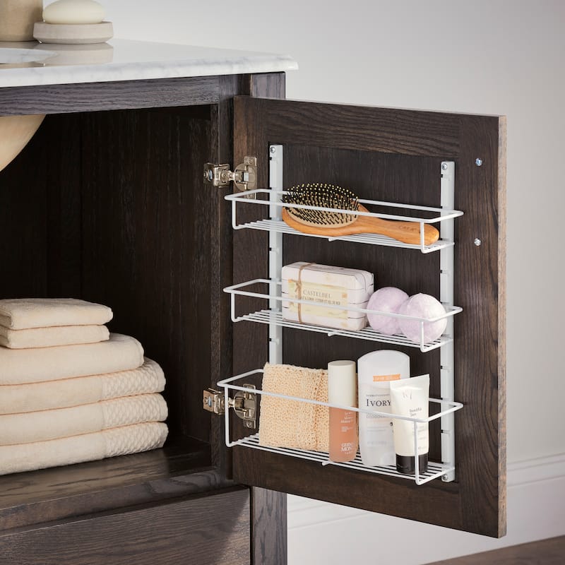 ClosetMaid White Wire Adjustable 3-Shelf Spice Rack Cabinet Organizer