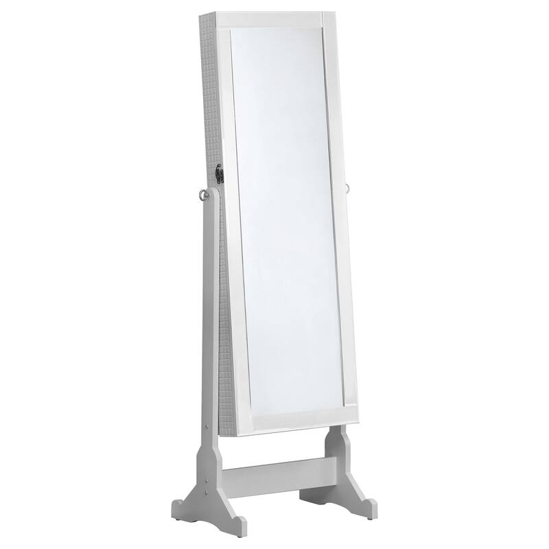 Zayas Cheval Mirror With Jewelry Storage White - 20" x 15" x 57.5" - White