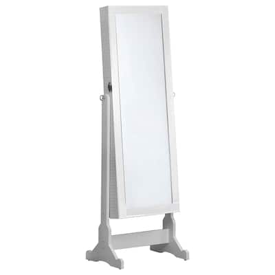 Zayas Cheval Mirror With Jewelry Storage White - 20" x 15" x 57.5"