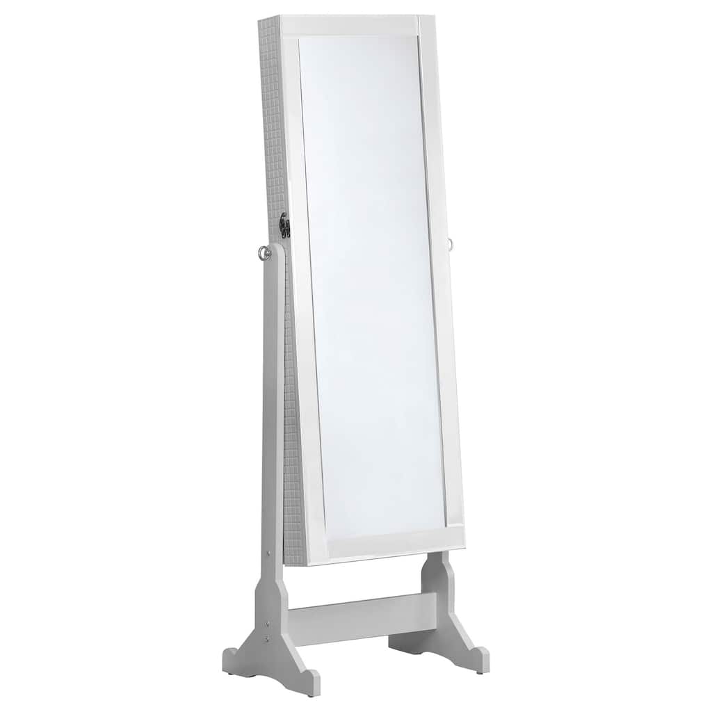 Zayas Cheval Mirror With Jewelry Storage White - 20" x 15" x 57.5"