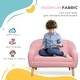 preview thumbnail 11 of 21, Qaba Kids Sofa Linen Fabric Wooden 2 Seat Armrest Children Chair Cozy