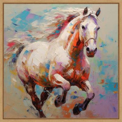 Colorful Runner by Irena Orlov Framed Canvas Wall Art Print - Sylvie Maple