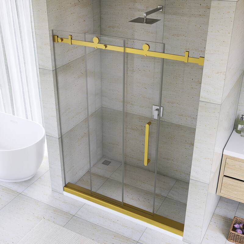 60" x 76" Sliding Frameless Shower Door - 60'' x 0.38'' x 76''