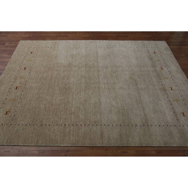 Gabbeh Indian Area Rug Hand-Knotted Bedroom Wool Carpet - 5'5" x 7'6"