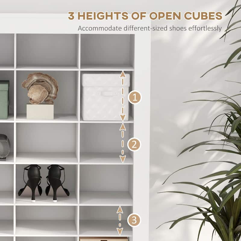 71" Tall Shoe Rack Storage Organizer with Open Cubes for 36 Pairs