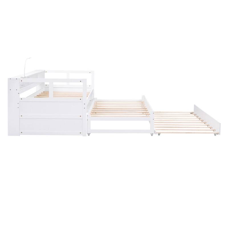 Wood Daybed with 1 Light for Free and USB Charging Design