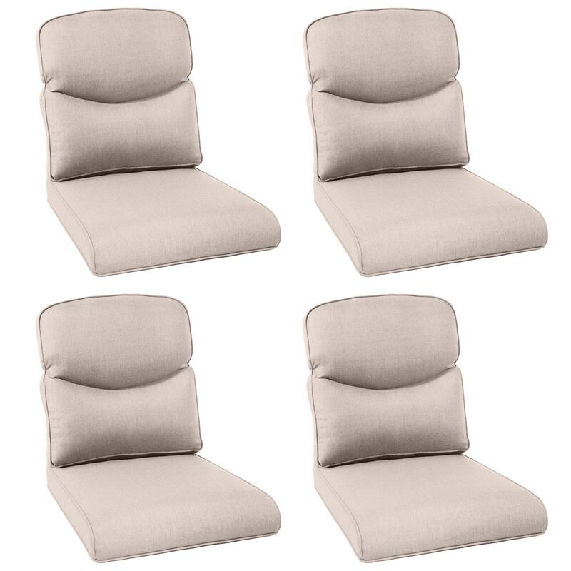 Pocassy 22x25x4 Inch Cushion for Outdoor Swivel Chairs Sofa Set - Beige Cushion - 4 Set Seat & Back Cushion