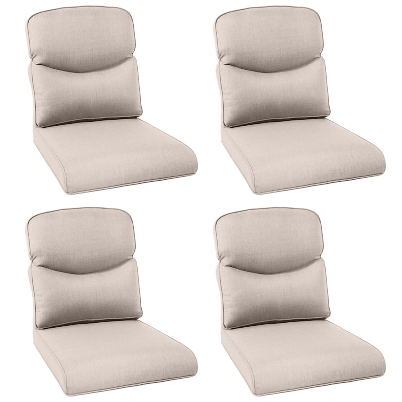 Pocassy 22x25x4 Inch Outdoor Cushion for Swivel Chairs Sofa Set - Beige Cushion - 4 Set Seat & Back Cushion