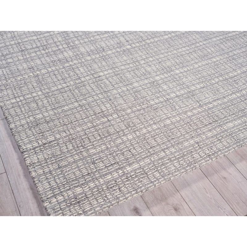 Exquisite Rugs Alpine Handmade Handloomed New Zealand Wool Gray/Ivory Area Rug