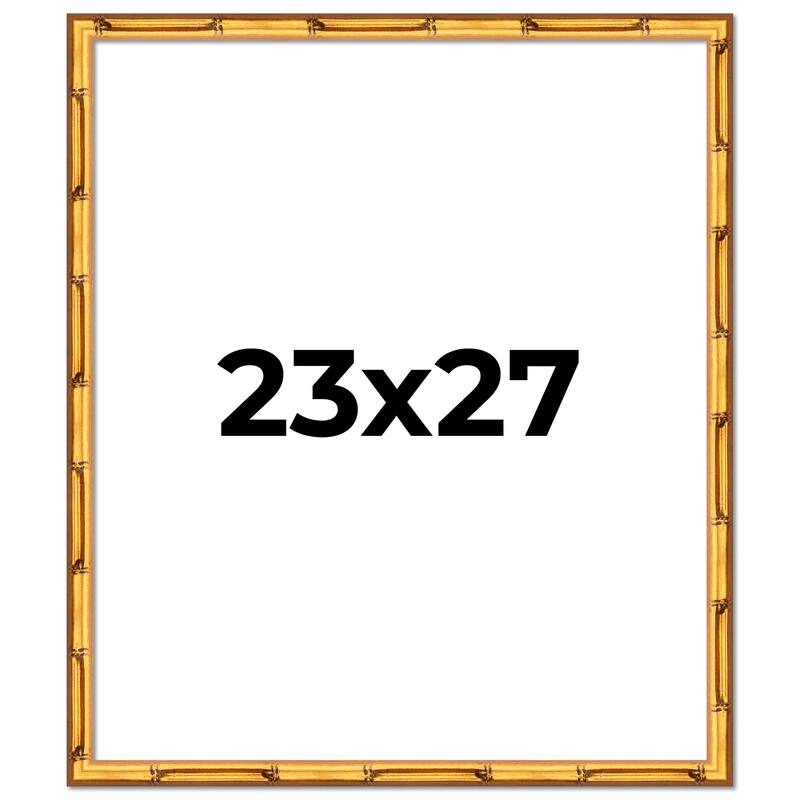23x27 Frame Gold Bamboo Picture Frame Modern Photo Frame Includes UV Acrylic Shatter Guard Front Acid Free Foam Backing Board