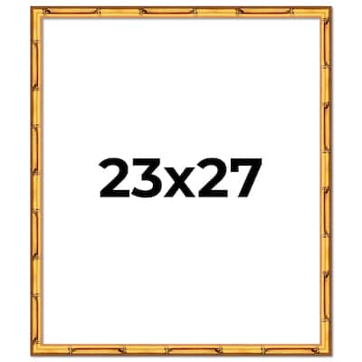 23x27 Frame Gold Bamboo Picture Frame Modern Photo Frame Includes UV Acrylic Shatter Guard Front Acid Free Foam Backing Board
