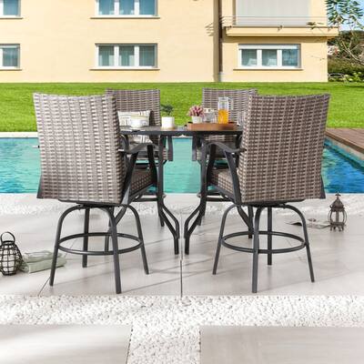 Patio Festival 4-Person Outdoor Bar Height Bistro Dining Set