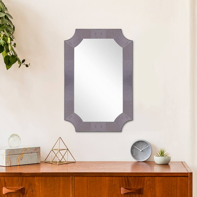 HomeRoots 35" Antique Accent Mirror Wall Mounted With Glass Frame - 24