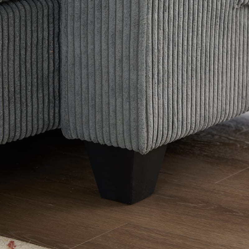 Roomfitters Convertible Corduroy Sofa Chair Bed with USB Ports, Cup Holders, Phone Slot and Storage for Living Room