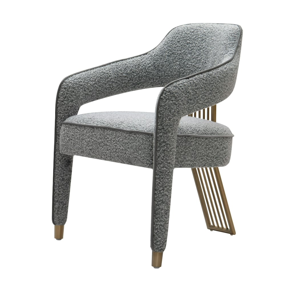 Modrest Kasem Modern Grey Fabric & Gold Dining Chair