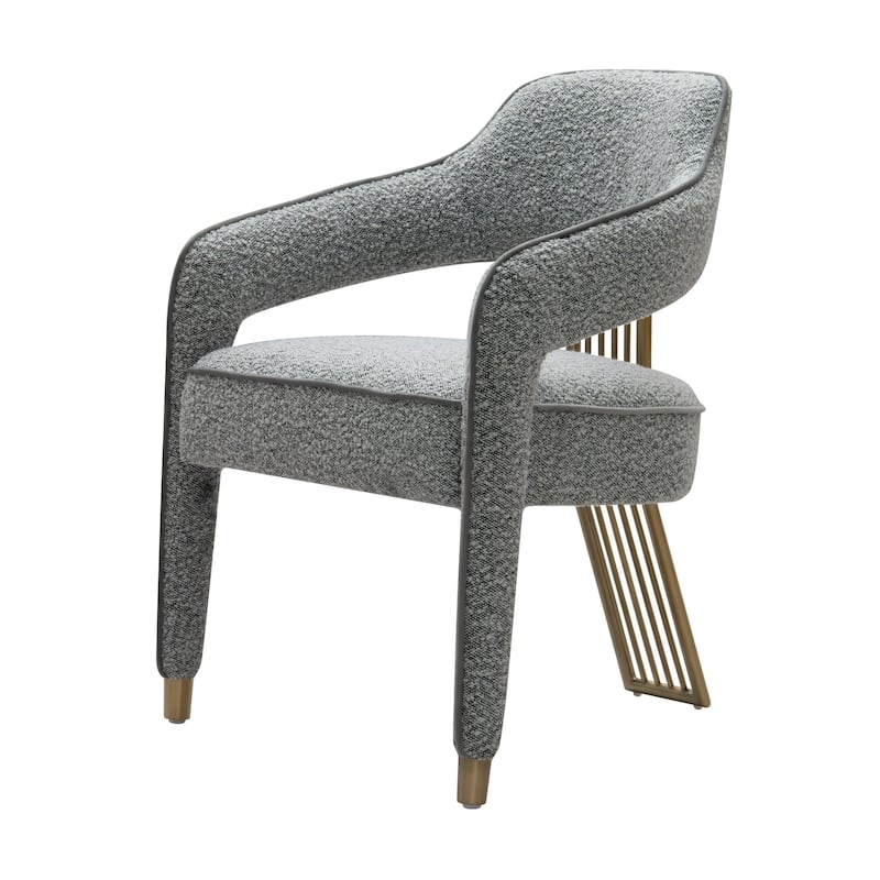 Modrest Kasem Modern Grey Fabric & Gold Dining Chair