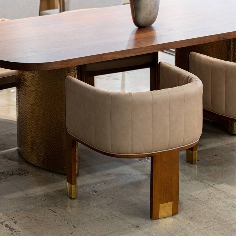 Modrest Elati Tan Vegan Leather Dining Chair