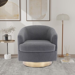 Modern Upholstered Swivel Accent Barrel Chair Comfy for Living Room ...