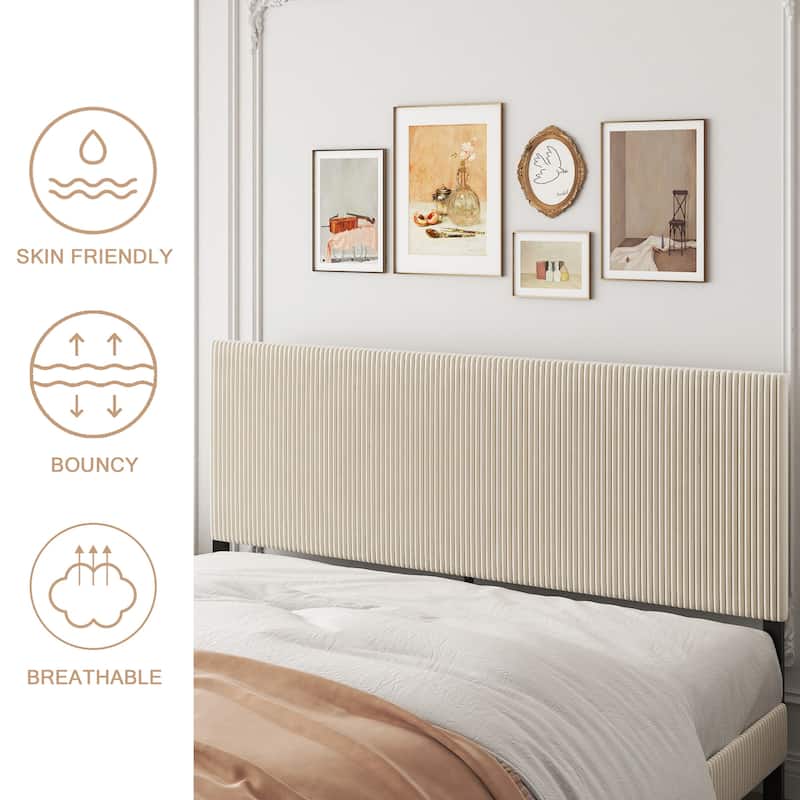 Wood Platform Bed Frame with LED Storage Headboard, 2 USB Ports & Outlets, Noise-Free Metal Slats, Under Bed Storage, Dark Grey
