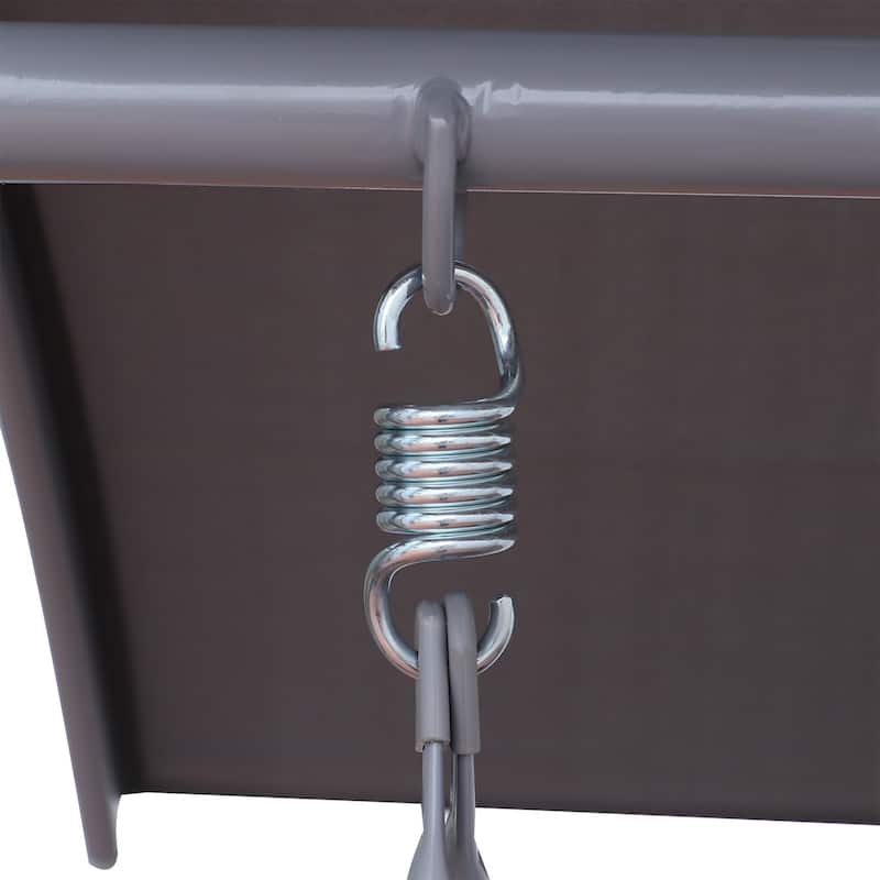2-Seat Patio Swing Chair Outdoor Canopy Swing Glider with Pivot Storage Table