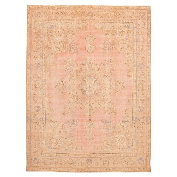 slide 2 of 9, ECARPETGALLERY Hand-knotted Antalya Vintage Light Pink Wool Rug - 9'7 x 12'10 Light Pink - 9'7 x 12'10