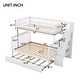preview thumbnail 4 of 7, Twin over Full Bunk Bed with Trundle, Offering Multiple Storage Spaces and Stairs with Handrails
