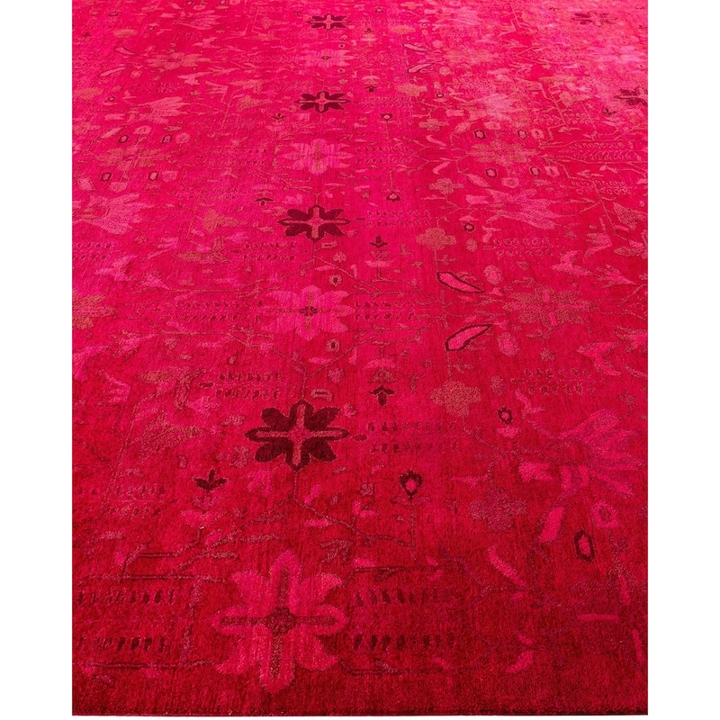 Overdyed, One-of-a-Kind Hand-Knotted Area Rug - Orange - 9' 2" x 12' 2"