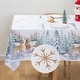 preview thumbnail 1 of 2, Ray Star Red White Reindeer Tablecloth Waterproof Stain Resistant 52x70 - 52''X70'' 52''X70''