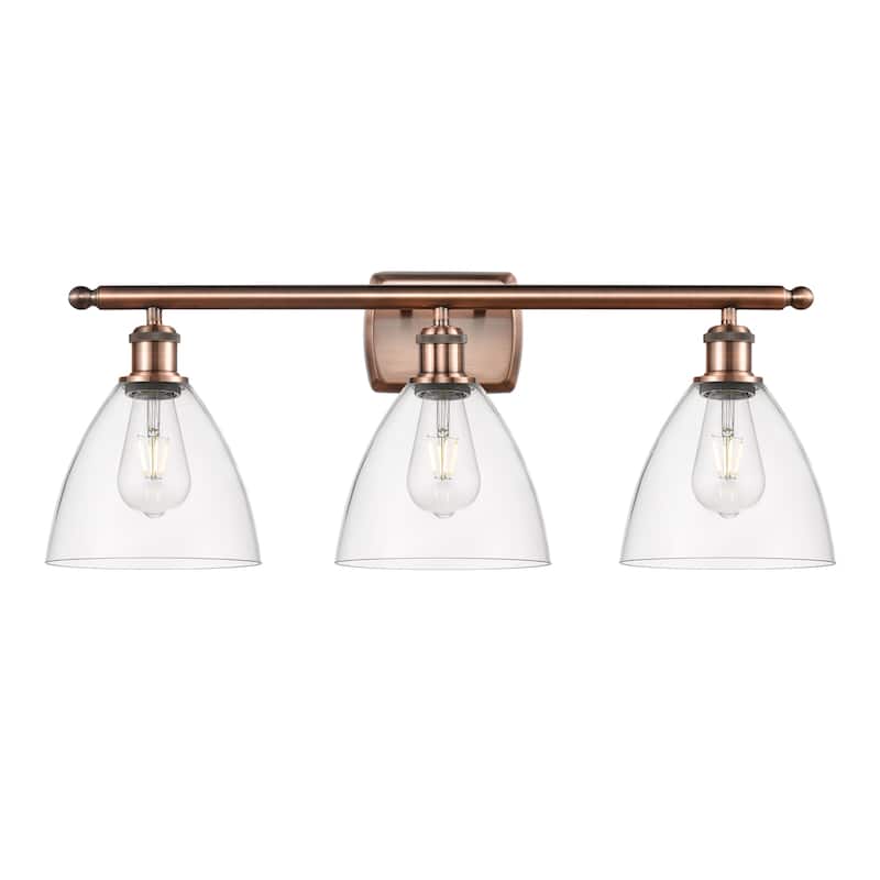 Innovations Lighting 516-3W-11-28 Bristol Vanity Bristol 3 Light 28" - Antique Copper / Clear