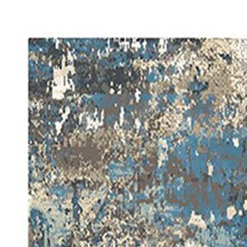 Cewe Distressed Abstract Modern Stain Resistant Woven with Fringe Area Rug By HomeRoots