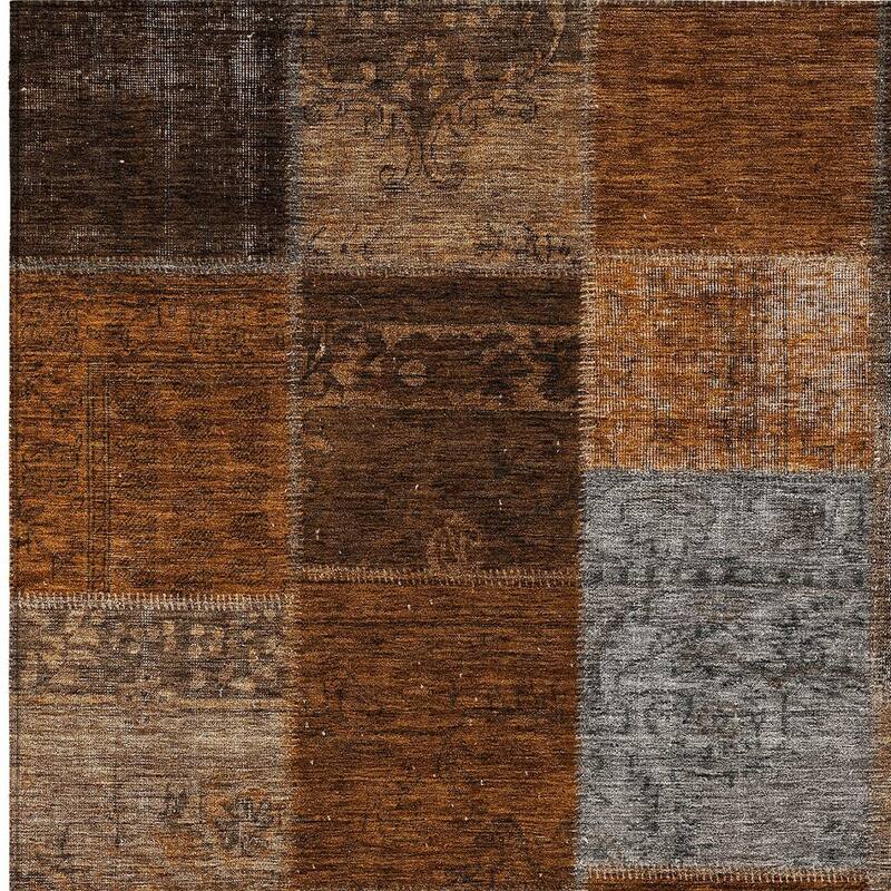 HomeRoots Patchwork Transitional Rectangle Outdoor Rug