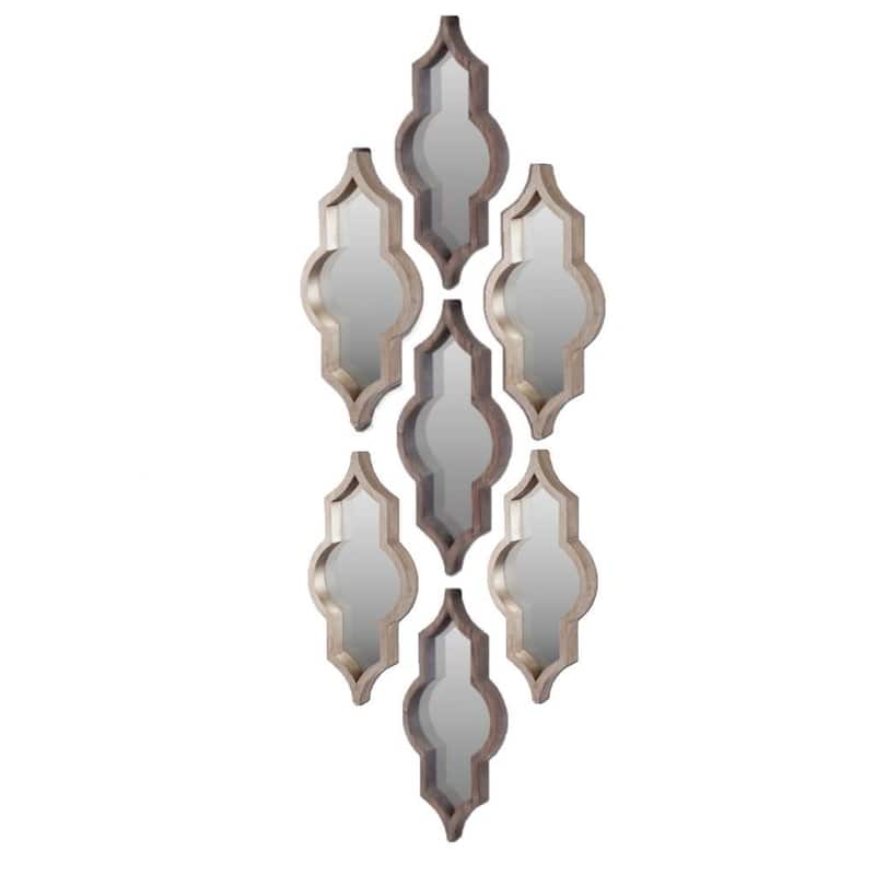 Tamanar Solid Wood Frame Moroccan Inspired Mirror - 34" x 15"