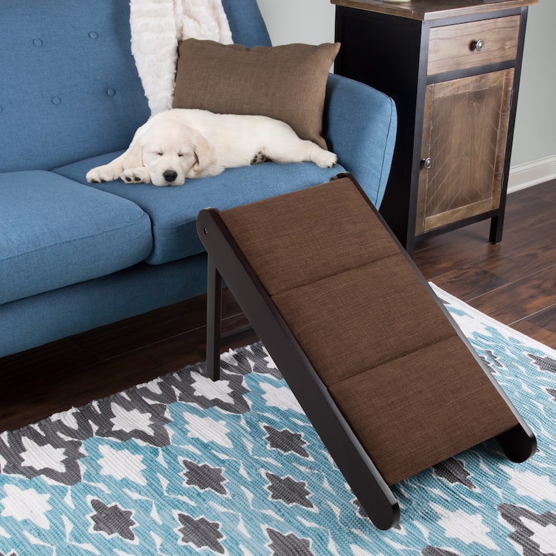 Petmaker Foldable Wooden Dog Pet Ramp for Bed, Couch, or Vehicles