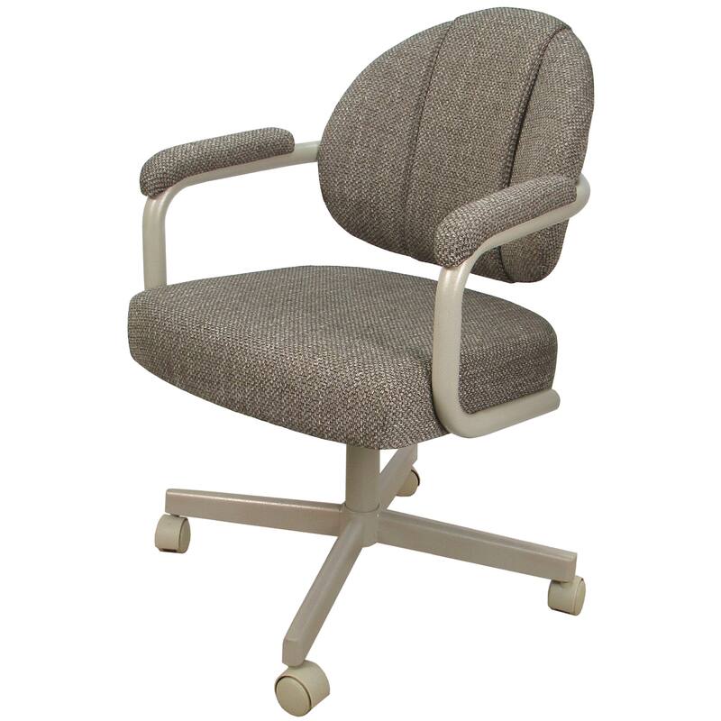 Swivel Tilt Kitchen Chair with Wheels M-70 Casters - N/A - Plumley Cocoa - Beige