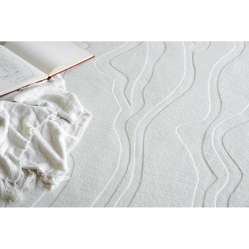 Exquisite Rugs Tempo Handmade Handloomed New Zealand Wool Ivory Area Rug