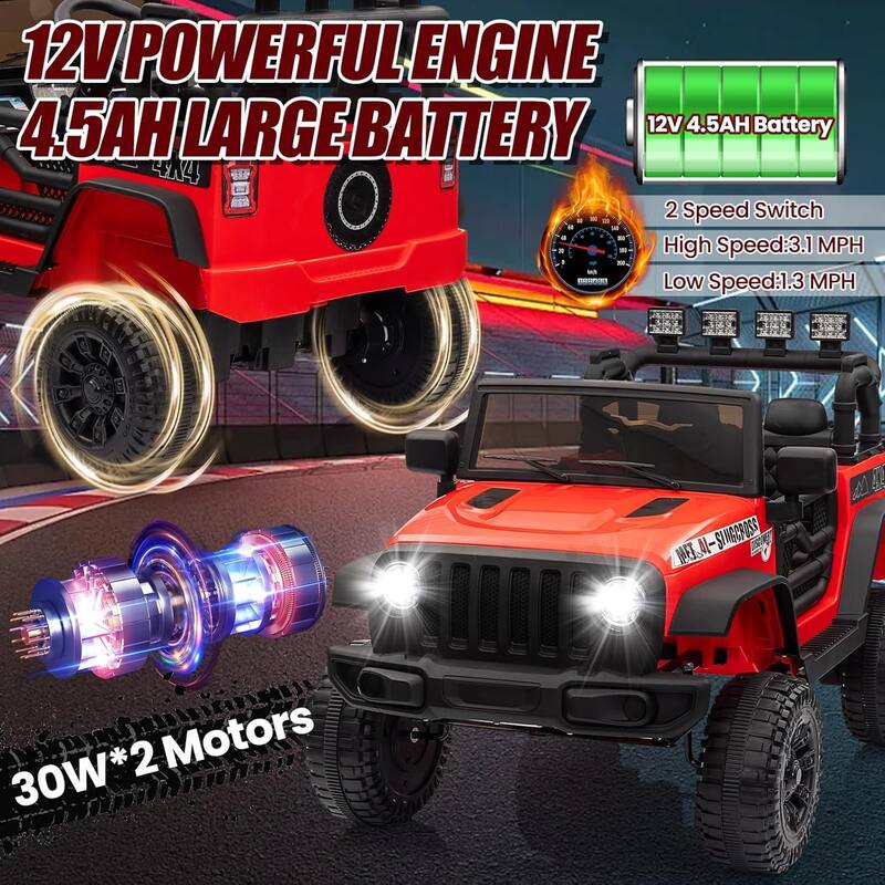 12V Ride On Truck Car, Electric Car for Kids with Remote Control