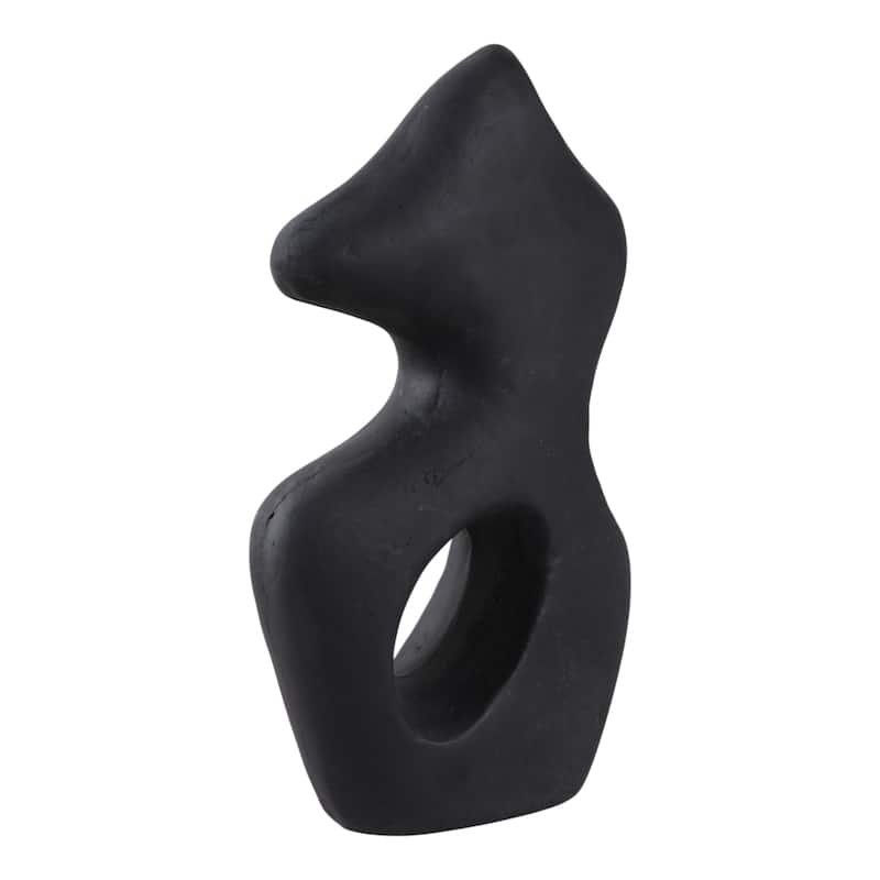 Pottery Abstract Sculpture with Curved Silhouette and Artistic Design