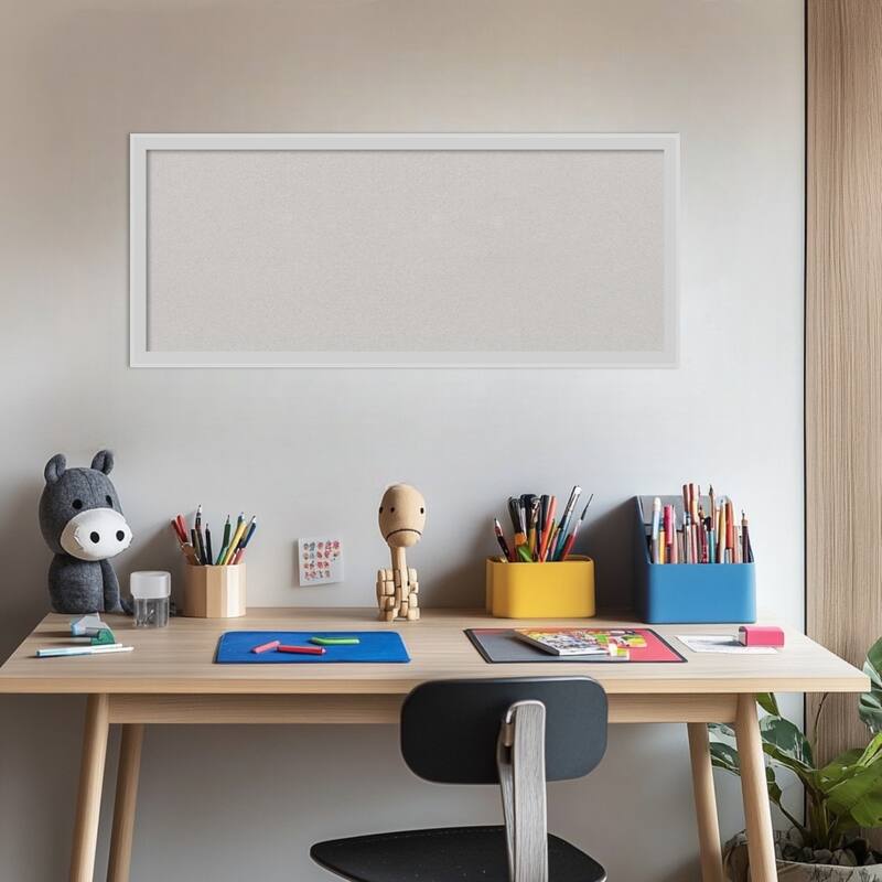 Incline Silver Wood Framed Cork Board - Bulletin Board, Organization Board, Pin Board