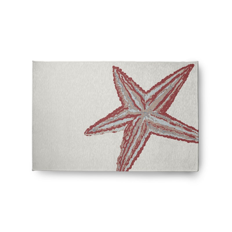 Large Starfish Nautical Indoor/Outdoor Rug - Ligonberry Red - 2' x 3'