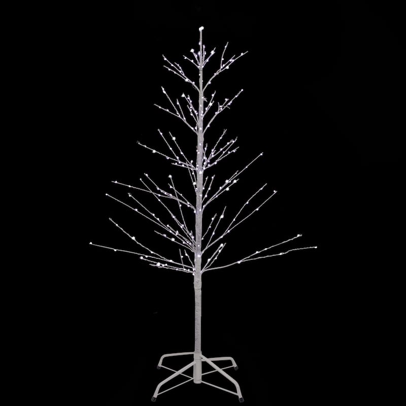 4' LED Lighted White Birch Christmas Twig Tree - Pure White Lights