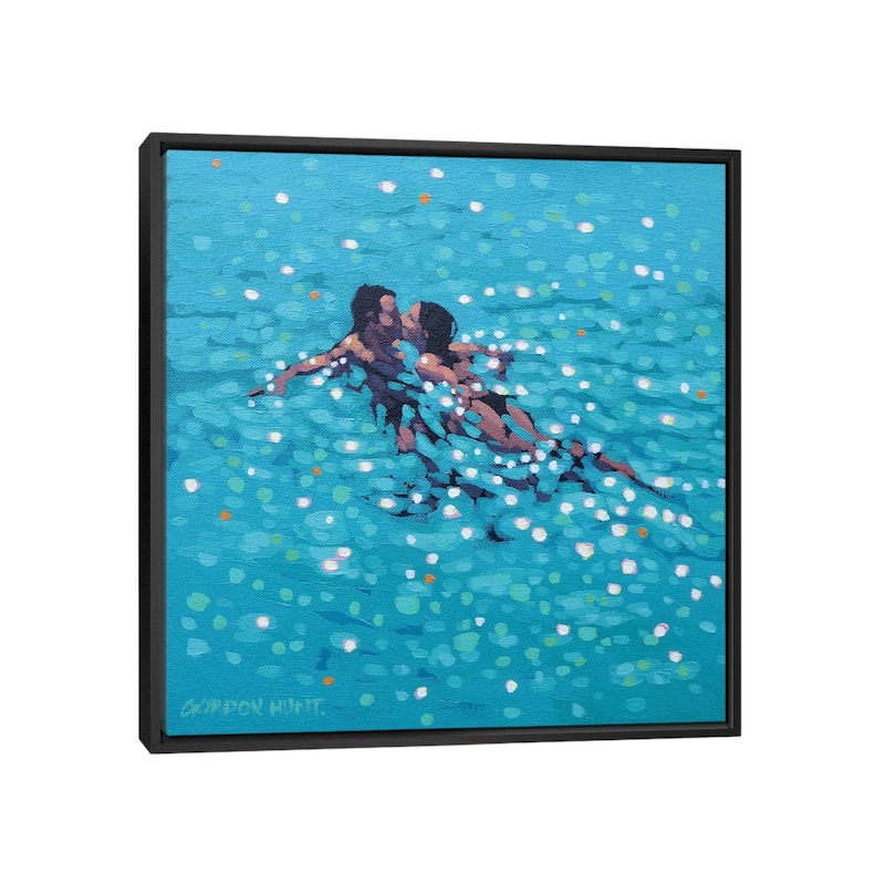 iCanvas "Turquoise Kiss" by Gordon Hunt Framed - Black - 37x37