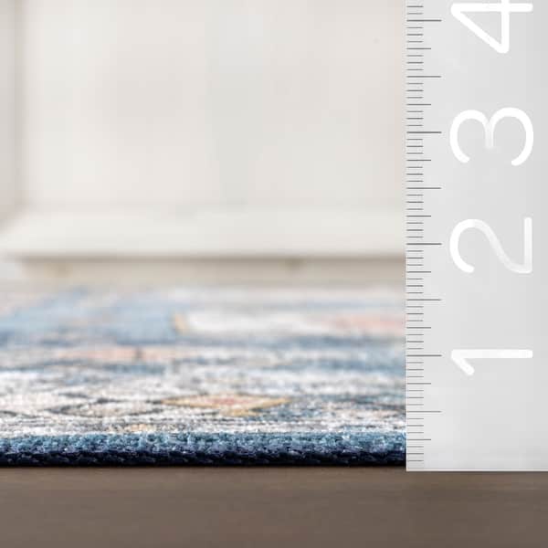 dimension image slide 0 of 5, Nuloom Benoite Splashguard Medallion Machine Washable Area Rug