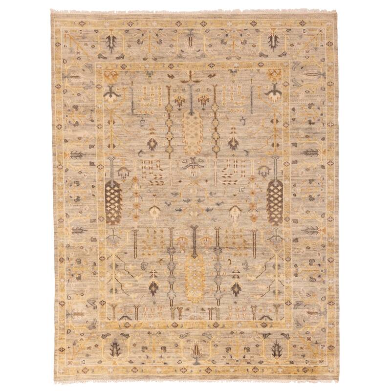 ECARPETGALLERY Hand-knotted Jules Serapi Light Grey Wool Rug - 7'11 x 9'11