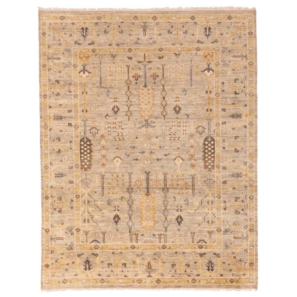 ECARPETGALLERY Hand-knotted Jules Serapi Light Grey Wool Rug - 7'11 x 9'11