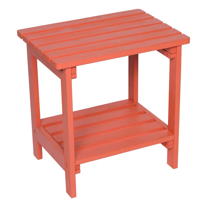 Laguna Adirondack Weather-Resistant 19.75" Wood 2 Tier Side Table by Porch & Den